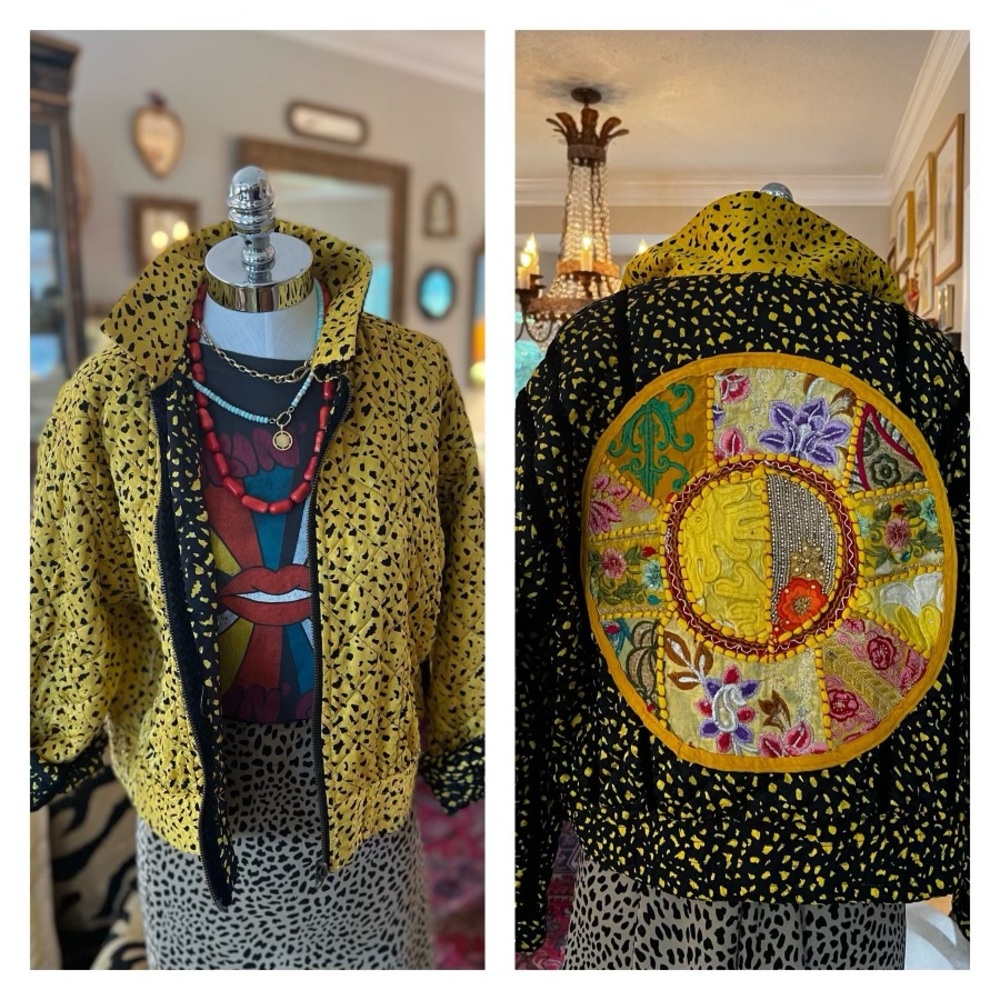 Reworked Vintage 80’s REVERSIBLE Satin Boho Jacket